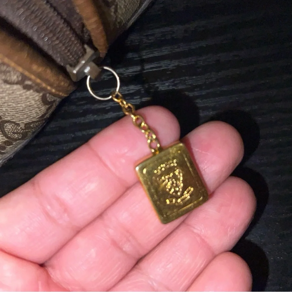 GUCCI Vintage Beige and Brown Canvas Monogram Clutch